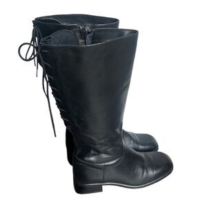 Santana Canada Tall Leather Boots Black Size 8.5 Made in Canada